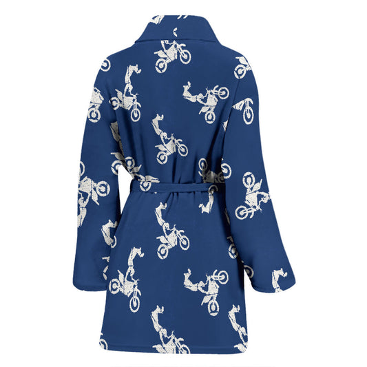Motocross Pattern Print Design 01 Women Bathrobe