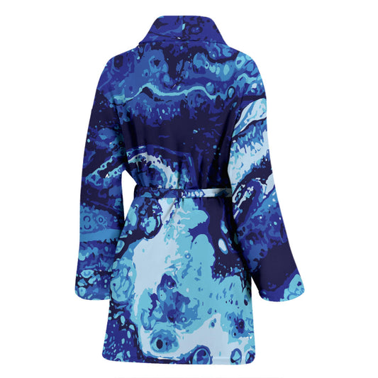 Ocean Liquid Pattern Print Design A03 Women Bathrobe