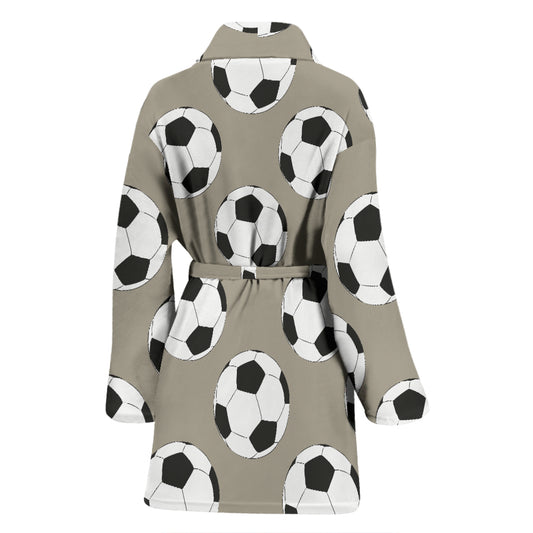 Soccer Ball Print Design LKS302 Women Bathrobe