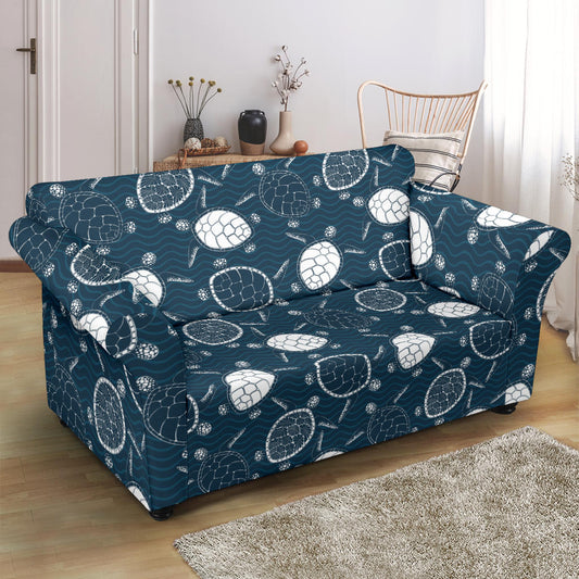 Sea Turtle Print Design LKS3015 Loveseat Couch Slipcover