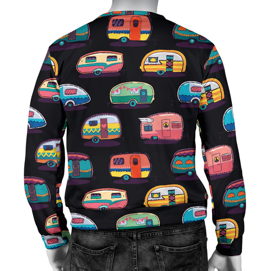 Camper Camping Pattern Men Long Sleeve Sweatshirt