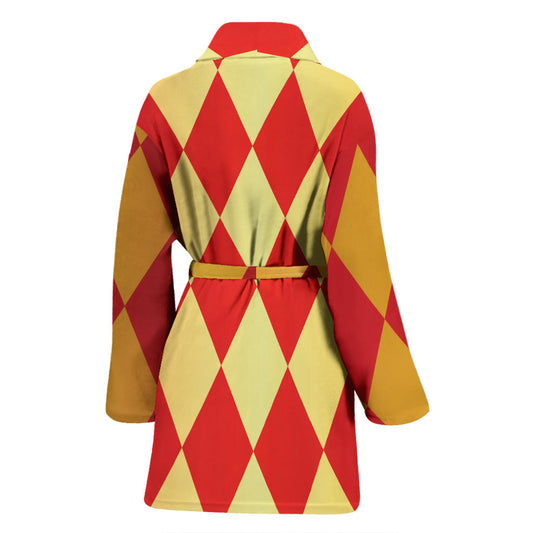 Harlequin Pattern Print Design 03 Women Bathrobe
