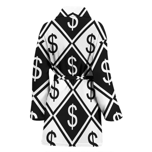 Money Pattern Print Design 04 Women Bathrobe
