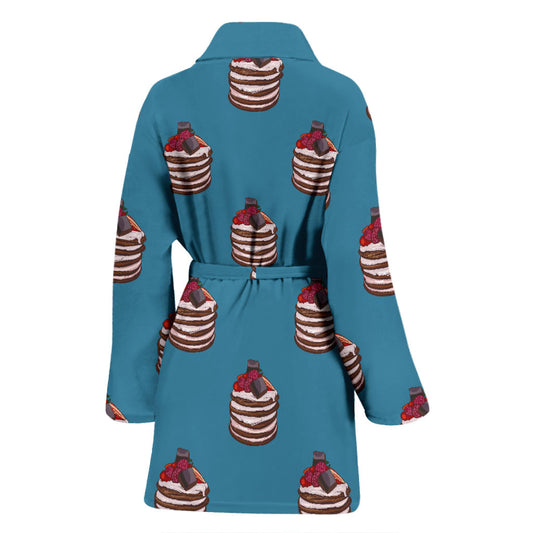Pancake Pattern Print Design A03 Women Bathrobe