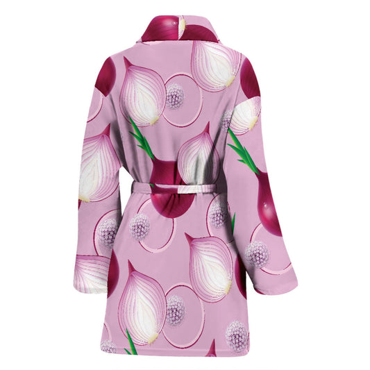 Onion Pattern Print Design A01 Women Bathrobe