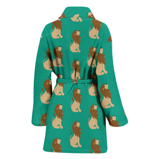 Lion Pattern Print Design 02 Women Bathrobe