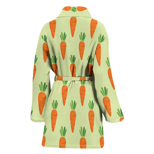 Carrot Pattern Print Design 02 Women Bathrobe