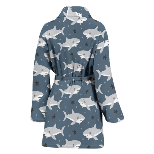 Shark Print Design LKS305 Women Bathrobe