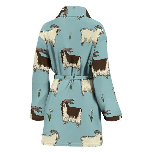 Goat Pattern Print Design 02 Women Bathrobe