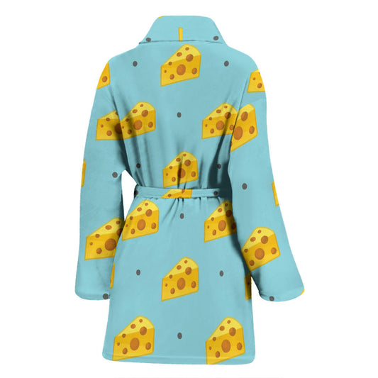Cheese Pattern Print Design 02 Women Bathrobe