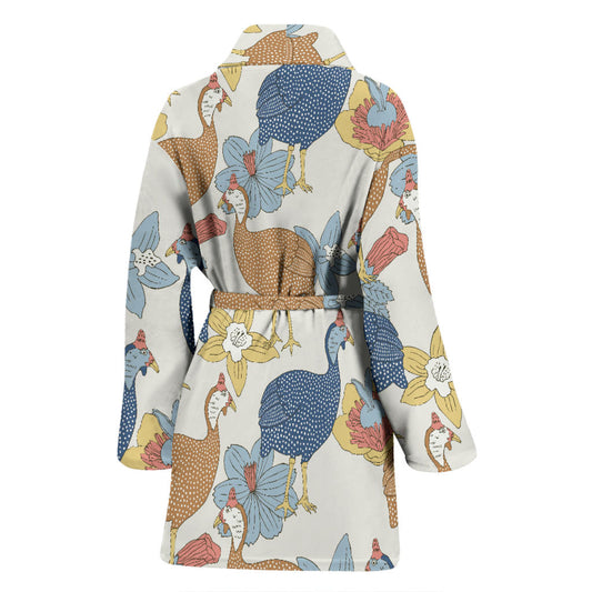 Guinea Fowl Pattern Print Design 01 Women Bathrobe