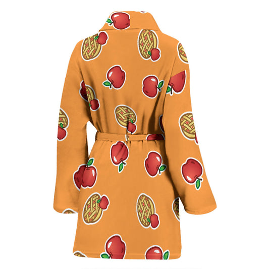Apple Pie Pattern Print Design 02 Women Bathrobe
