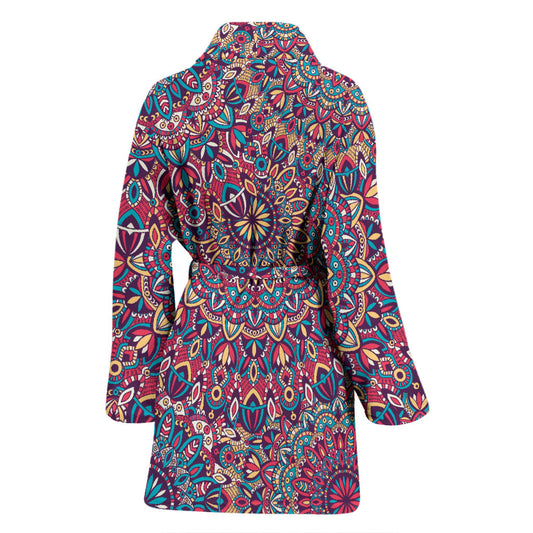 Boho Pattern Print Design 05 Women Bathrobe