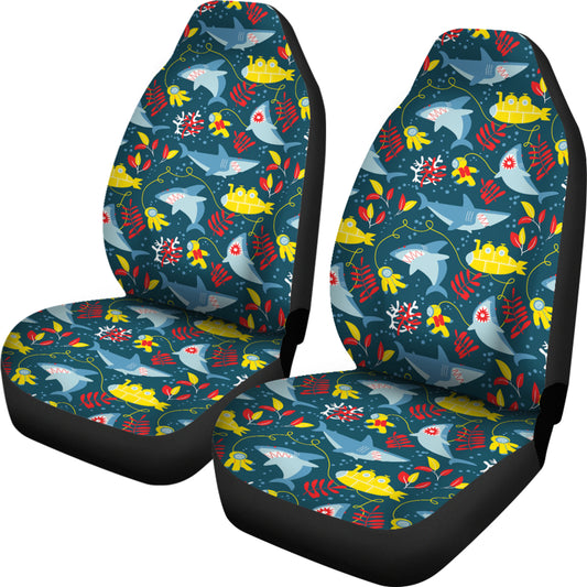 Scuba With Sharks Print Design LKS303 Car Seat Covers