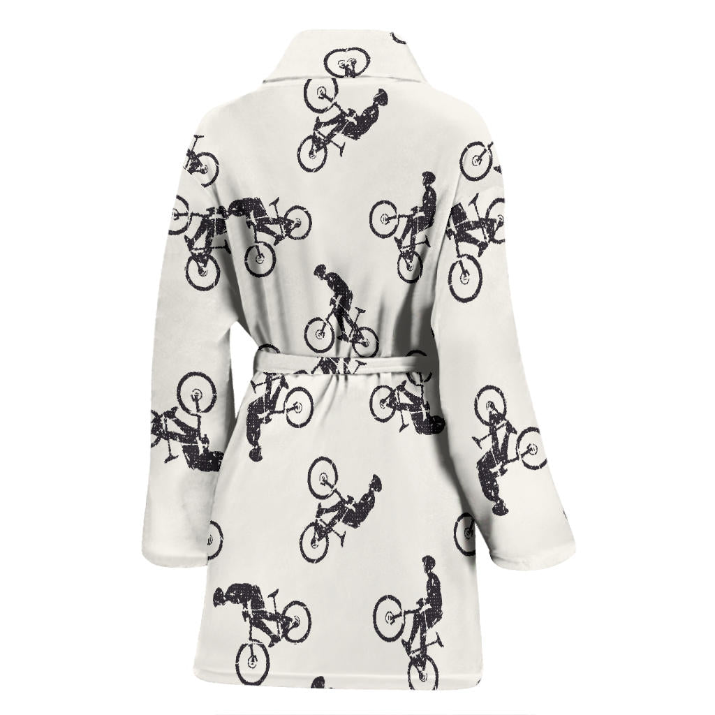 Mountain bike Pattern Print Design 01 Women Bathrobe