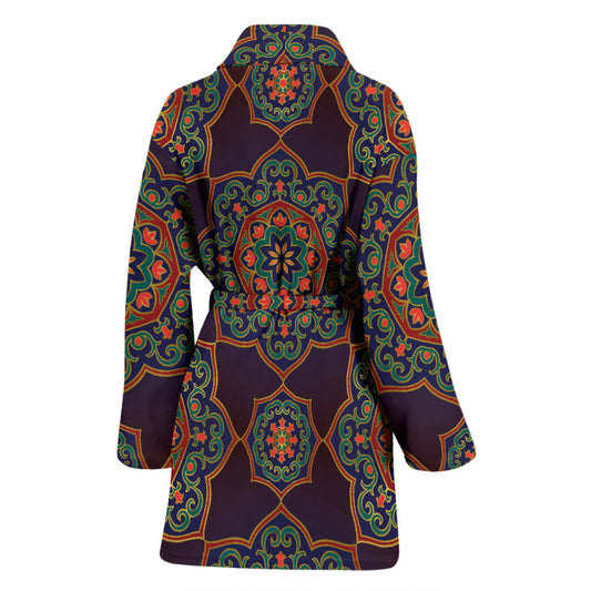 Medallion Pattern Print Design 03 Women Bathrobe