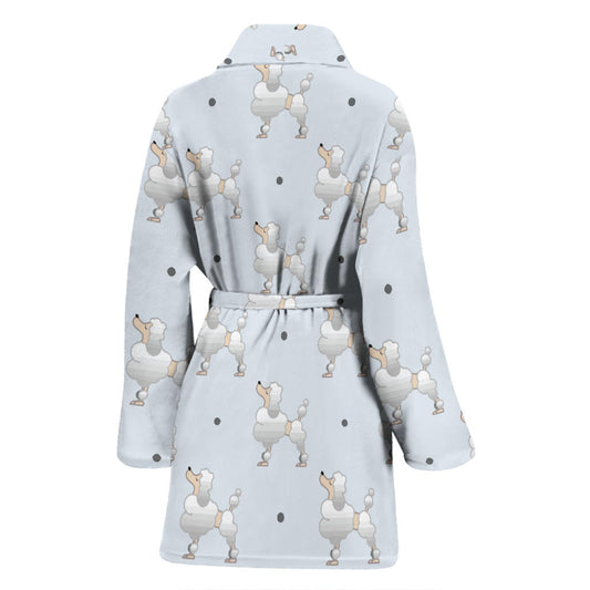 Poodle Pattern Print Design A05 Women Bathrobe