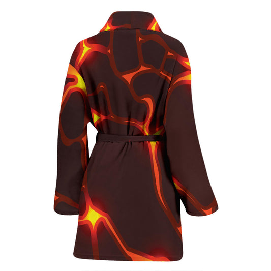 Lava Pattern Print Design 02 Women Bathrobe