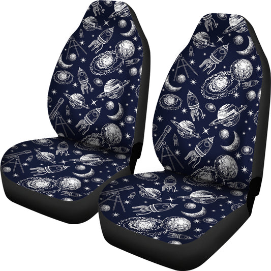 Space Rocket Print Design LKS301 Car Seat Covers