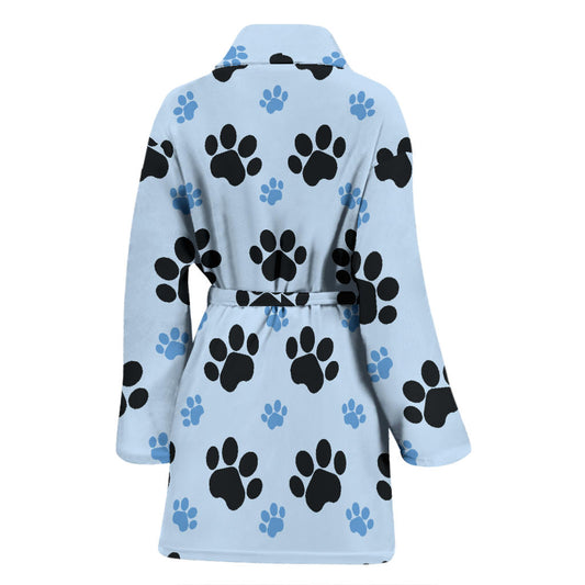 Paw Pattern Print Design A04 Women Bathrobe