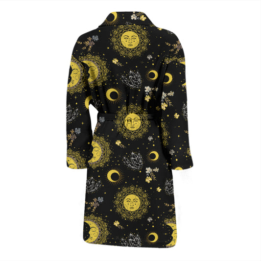 Sun Moon Print Design LKS301 Men Bathrobe