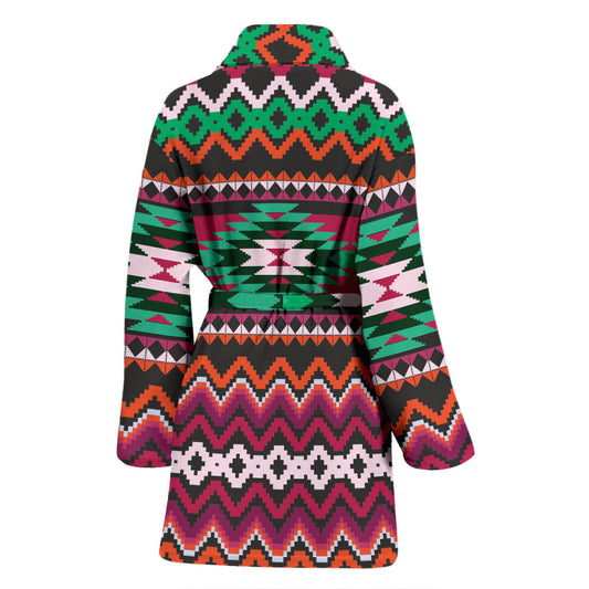 Mexican Pattern Print Design 01 Women Bathrobe