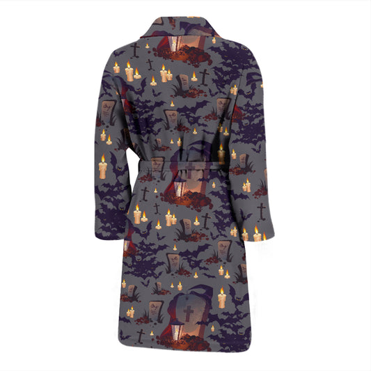 Creepy Graveyard Print Design LKS301 Men Bathrobe