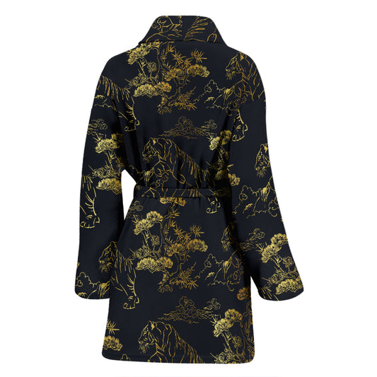 Tiger Japan Style Print Design LKS305 Women Bathrobe
