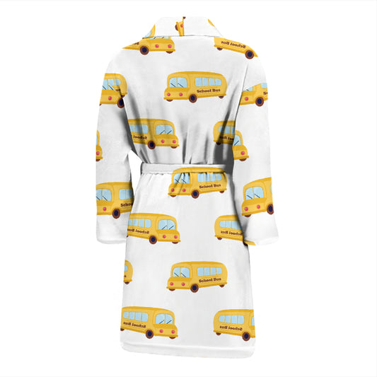 School Bus Print Design LKS306 Men Bathrobe