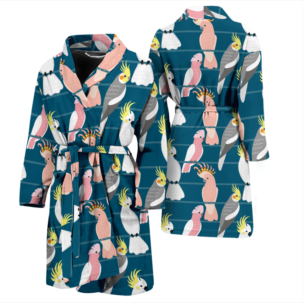 Cockatoo Print Design LKS401 Men Bathrobe