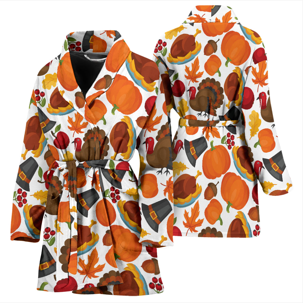 Thanksgiving Print Design LKS304 Women Bathrobe