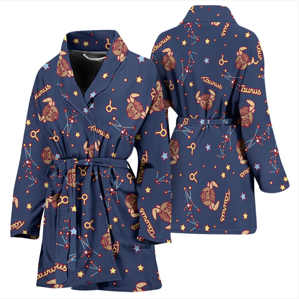 Taurus Print Design LKS304 Women Bathrobe