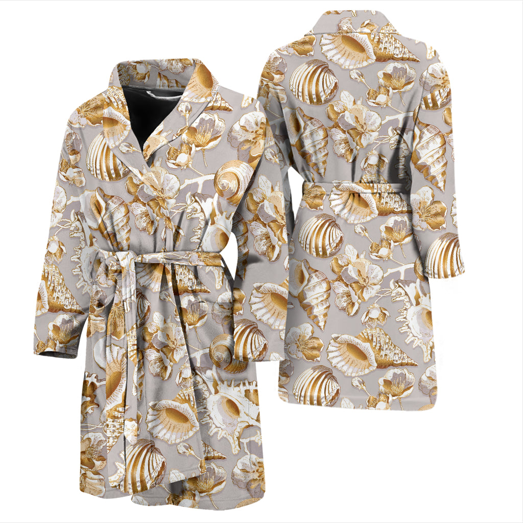 Seashell Print Design LKS309 Men Bathrobe