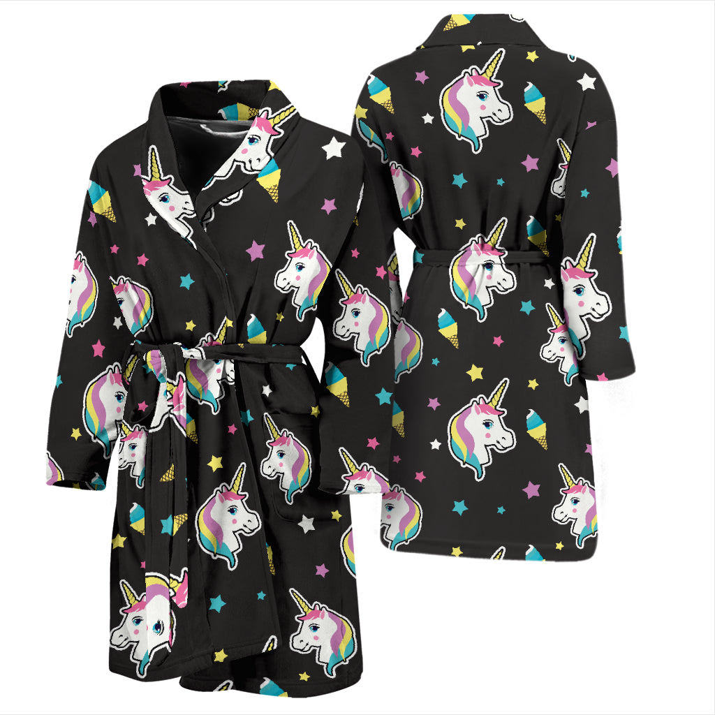 Unicorn Print Design LKS302 Men Bathrobe