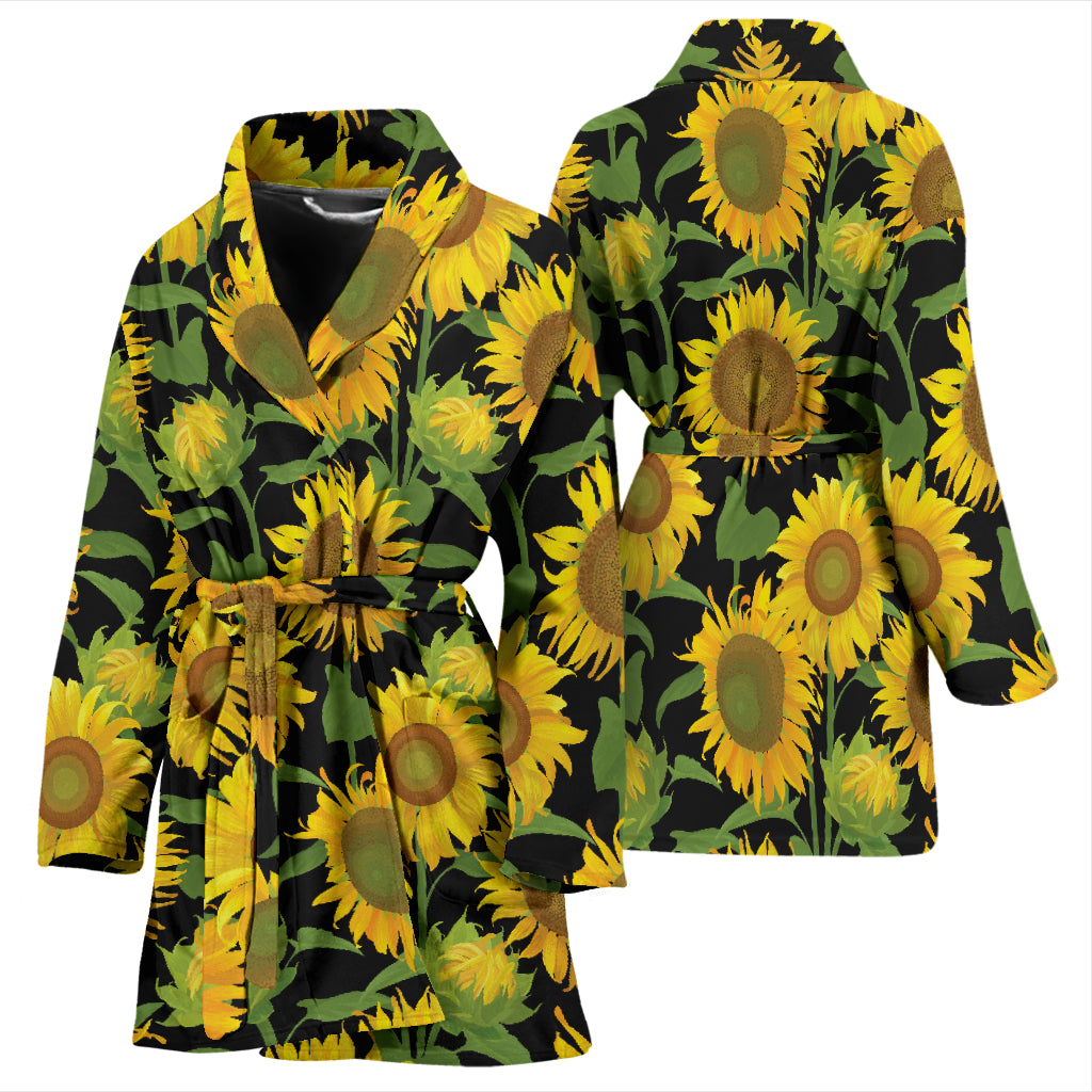 Sunflower Print Design LKS302 Women Bathrobe