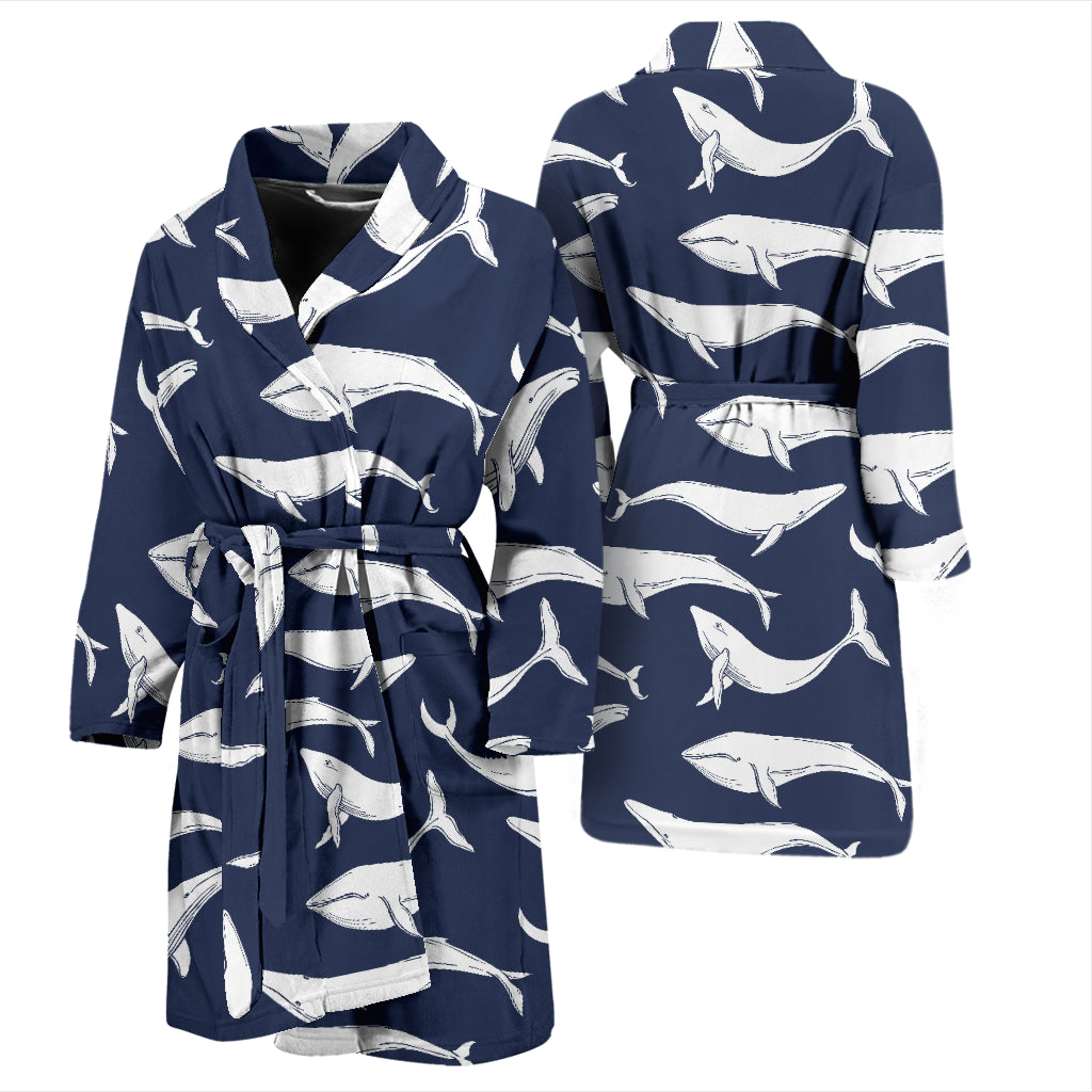 Whale Print Design LKS308 Men Bathrobe