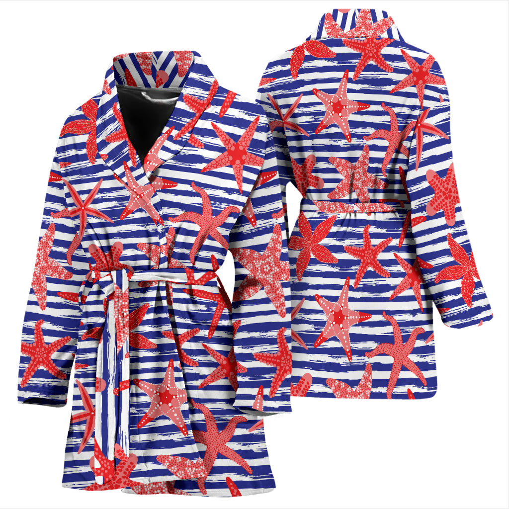 Starfish Print Design LKS401 Women Bathrobe