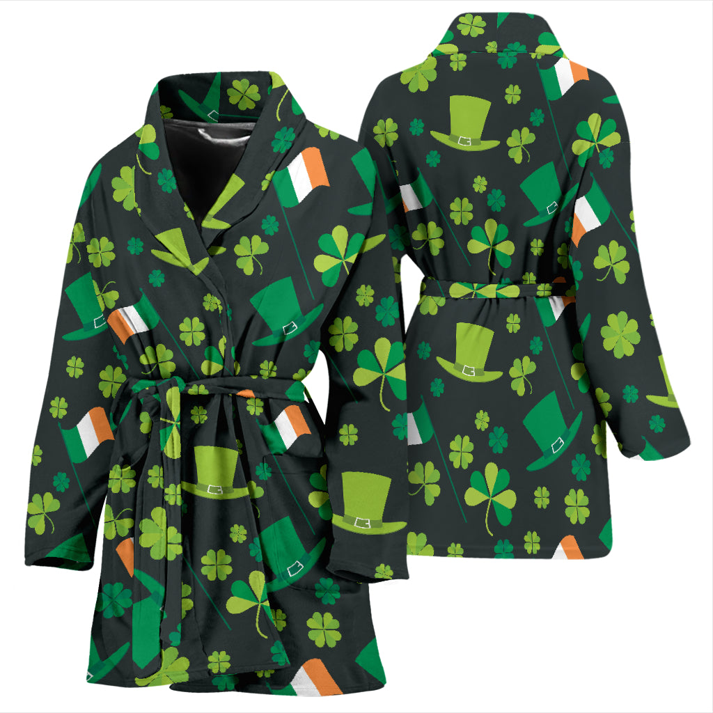 Shamrock Saint Patrick's Day Print Design LKS304 Women Bathrobe