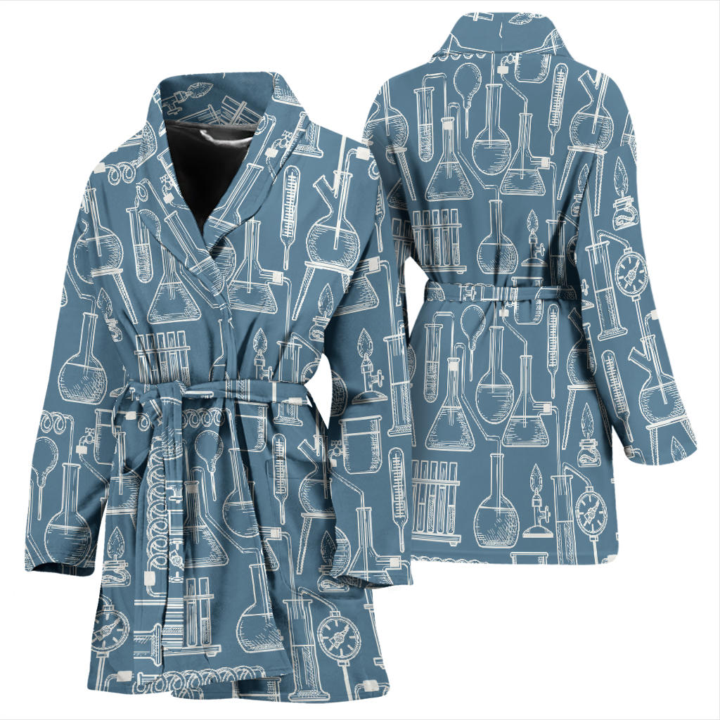 Chemical Pattern Print Design 05 Women Bathrobe