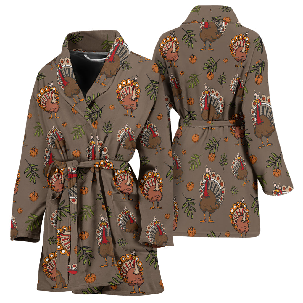 Thanksgiving Print Design LKS306 Women Bathrobe