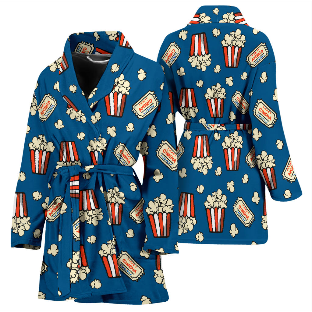 Popcorn Pattern Print Design A03 Women Bathrobe