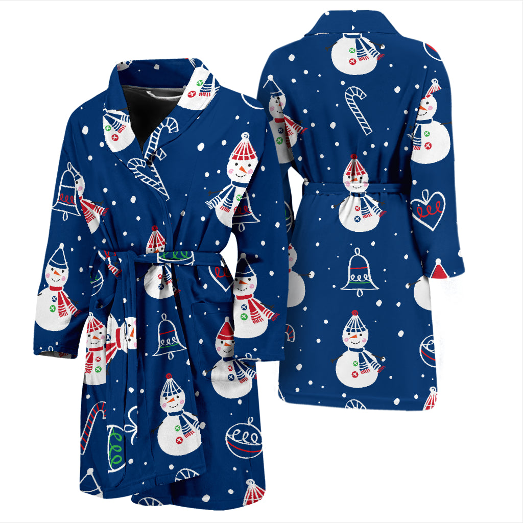 Snowman Print Design LKS306 Men Bathrobe
