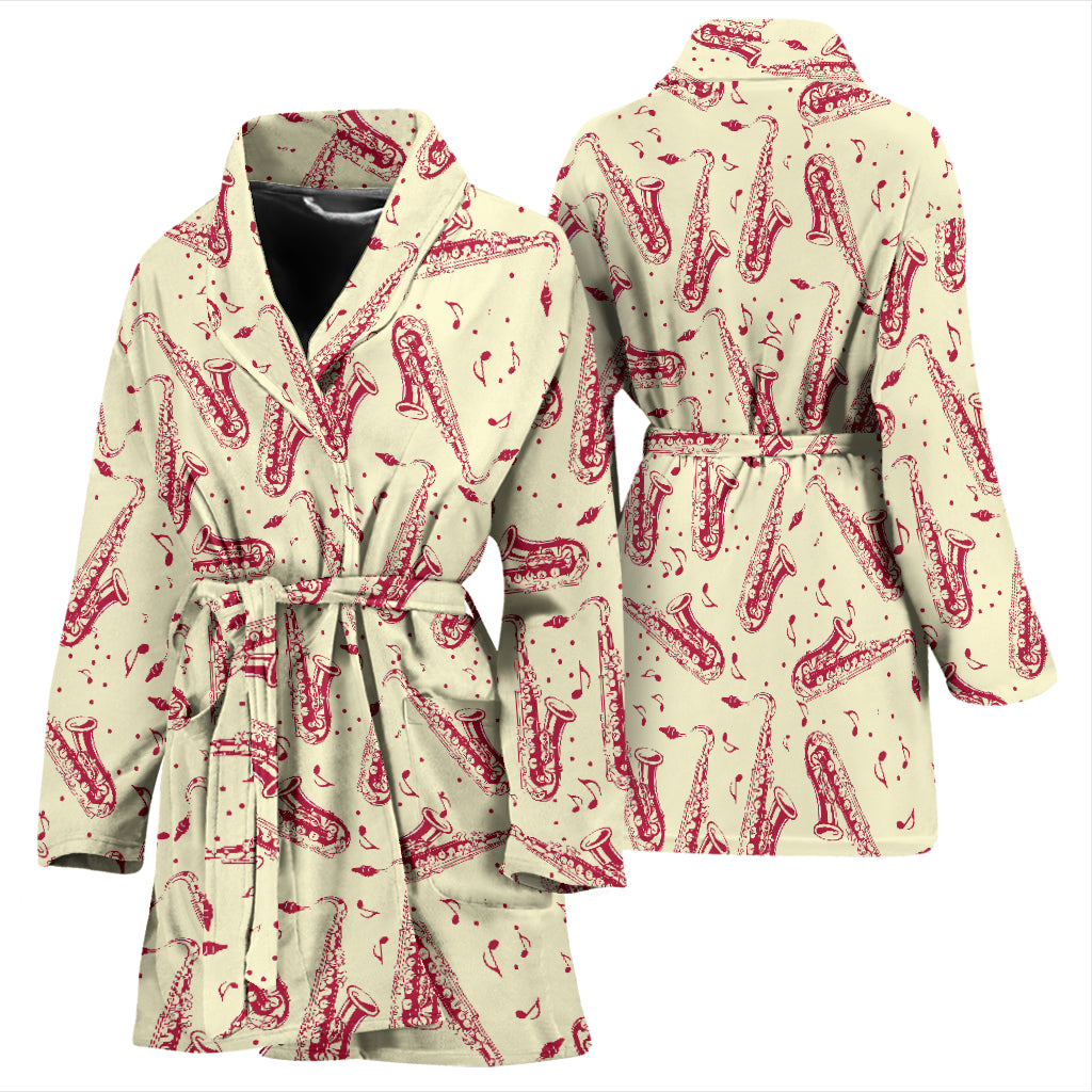 Saxophone Print Design LKS402 Women Bathrobe