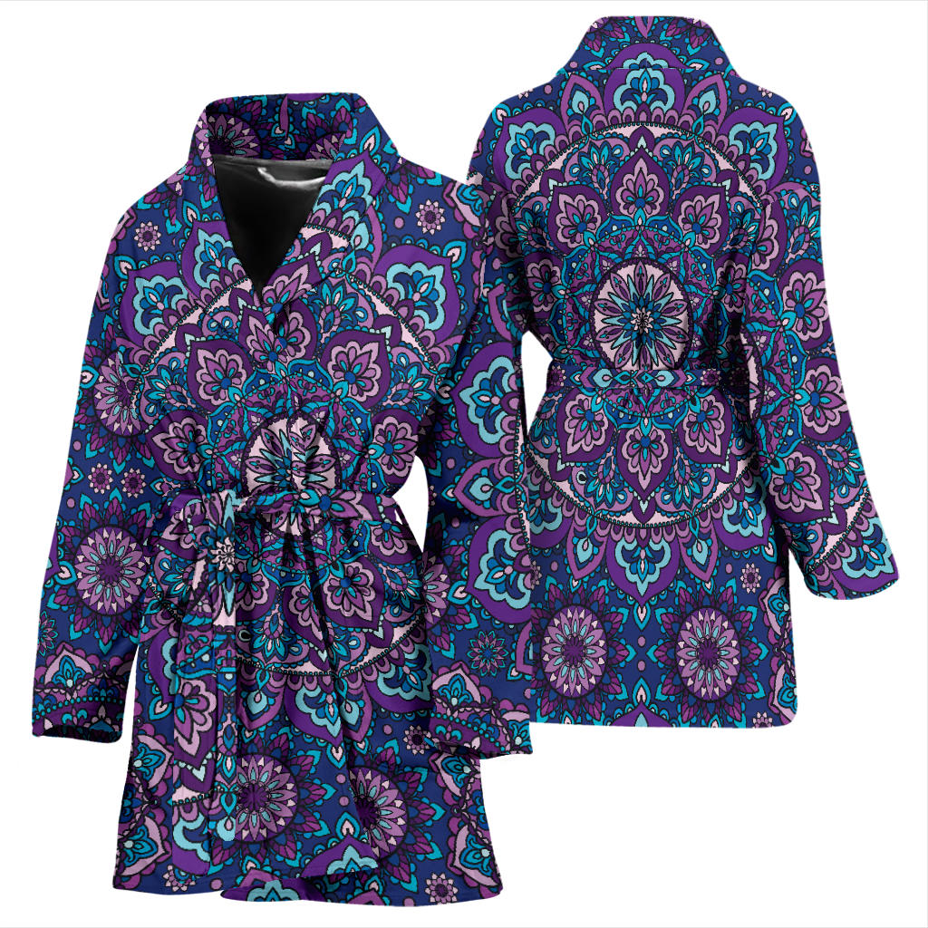 Medallion Pattern Print Design 05 Women Bathrobe