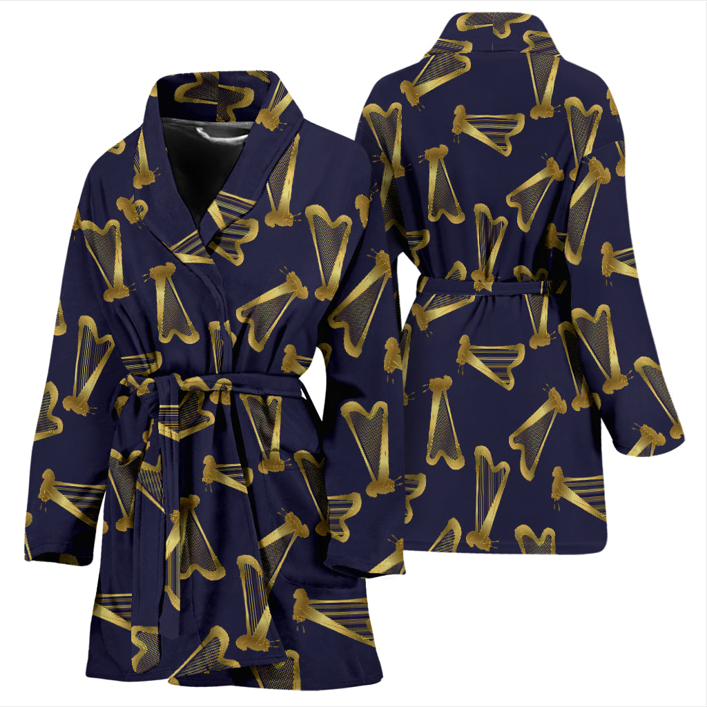 Harp Print Design LKS401 Women Bathrobe