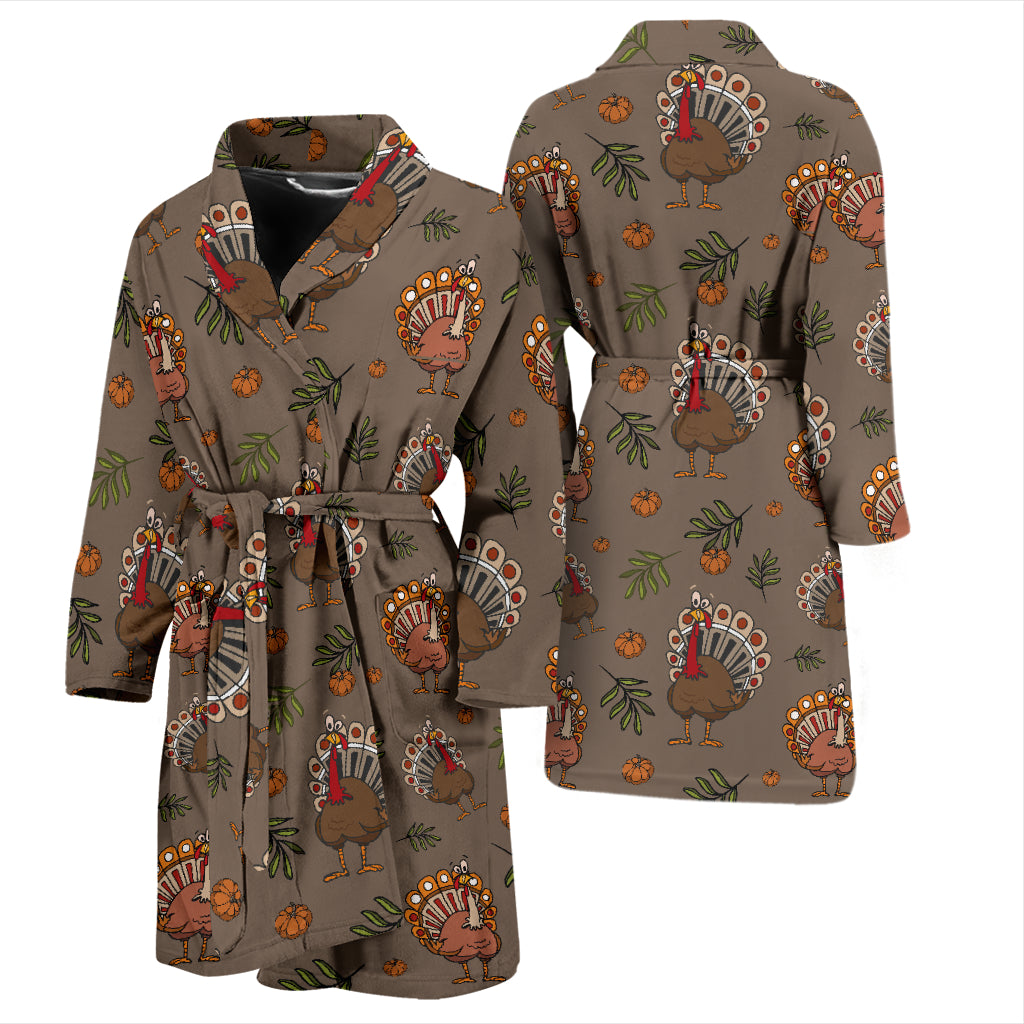 Thanksgiving Print Design LKS306 Men Bathrobe