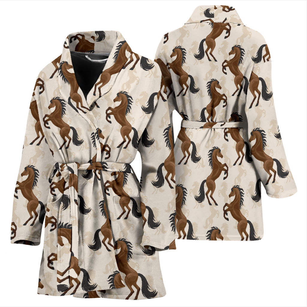 Horse Print Design LKS308 Women Bathrobe