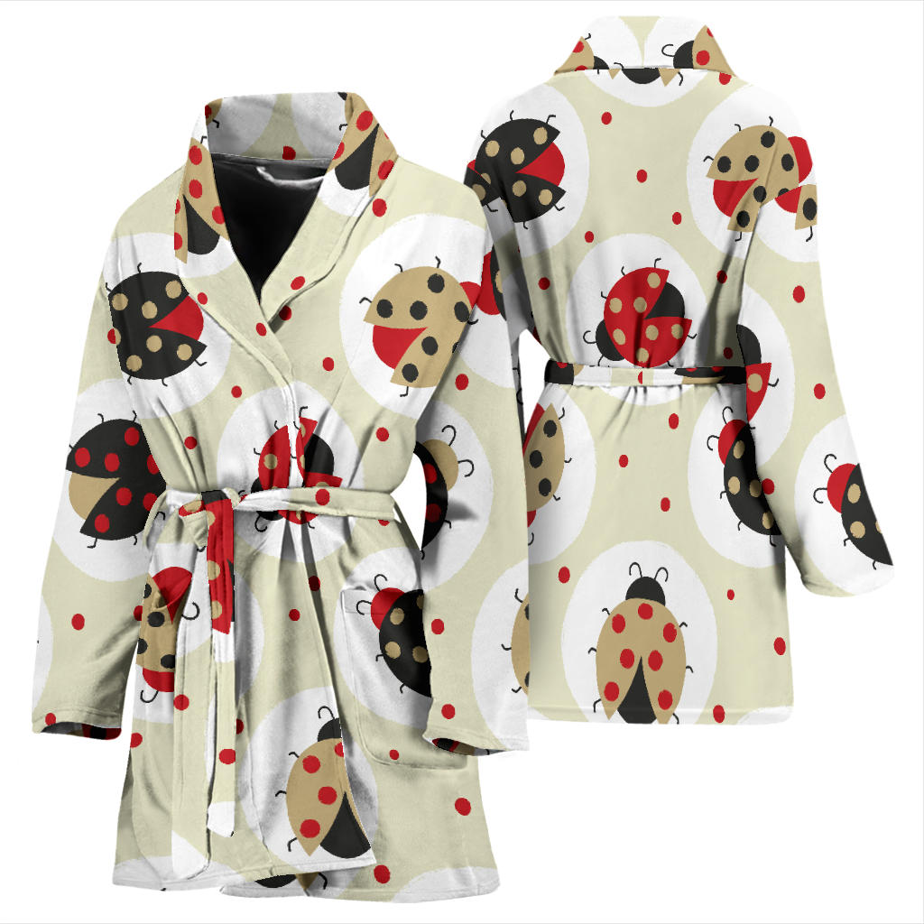 Ladybug Pattern Print Design 03 Women Bathrobe