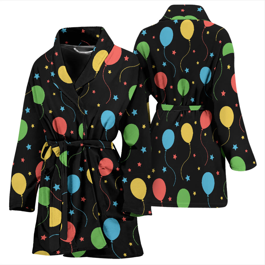 Ballon Colorful Pattern Print Design 04 Women Bathrobe