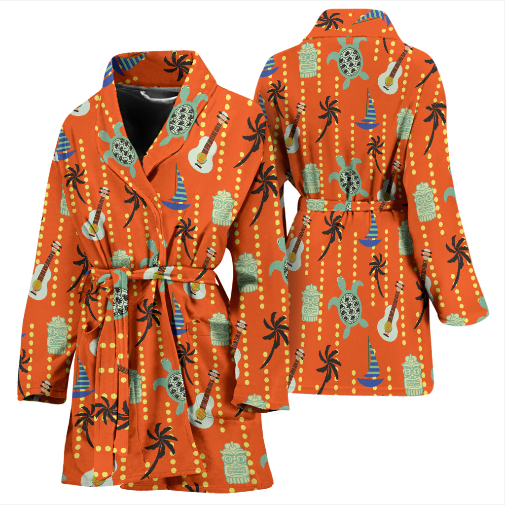 Ukulele Print Design LKS402 Women Bathrobe